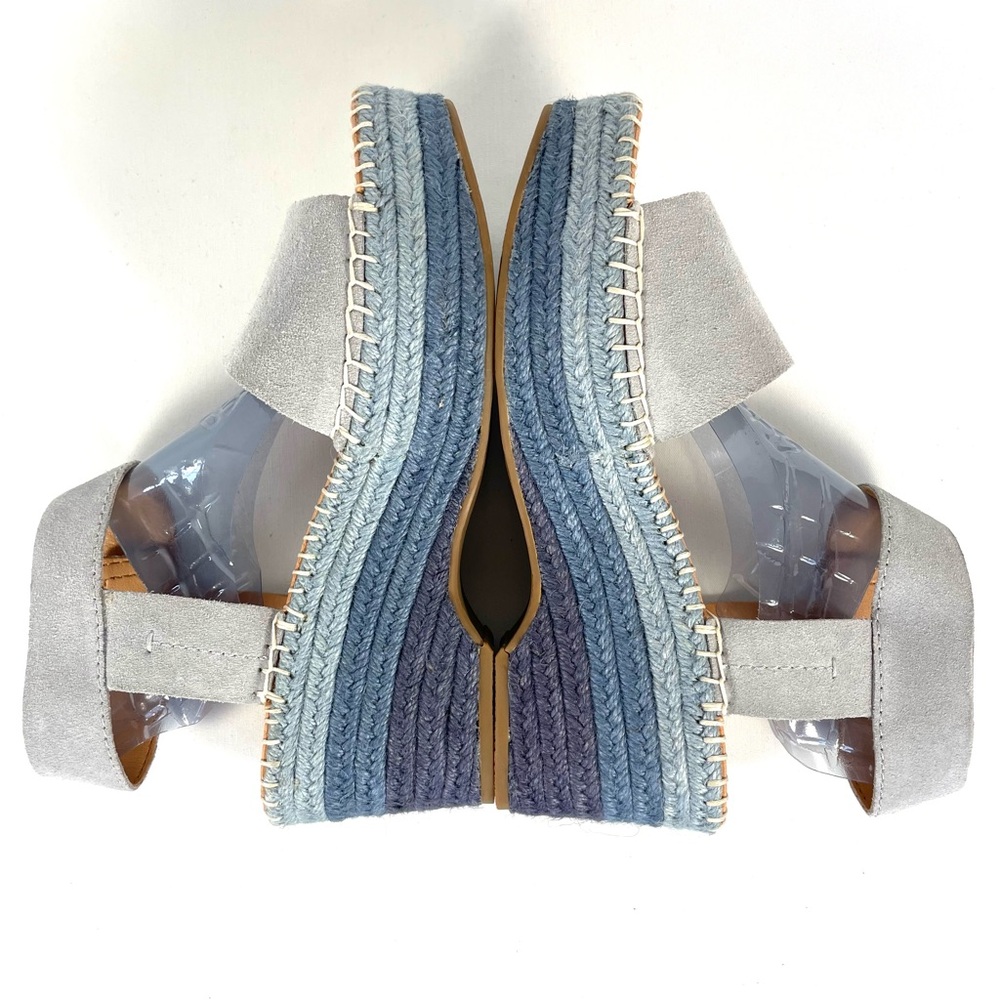 Frye & Co Blue Suede Espadrille Wedge Sandals Ankle Strap Womens 9 - Picture 6 of 10